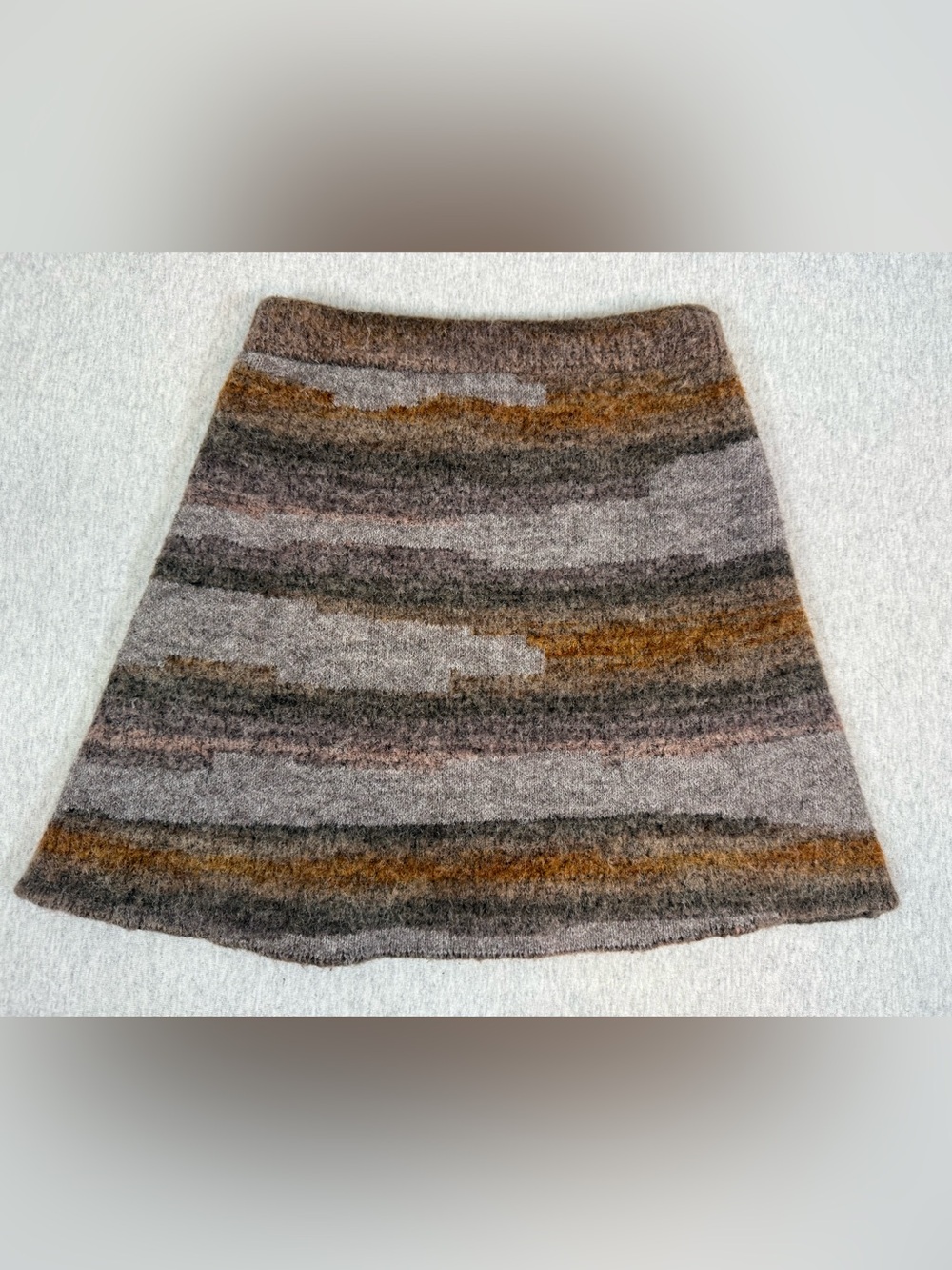 Zara Kids Space-Dye Knit A-Line Skirt Brown Multi - Size 11/12